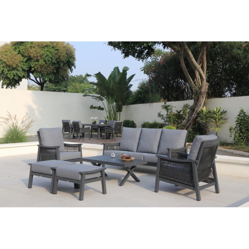 Pearl sofa set (charcoal grey)