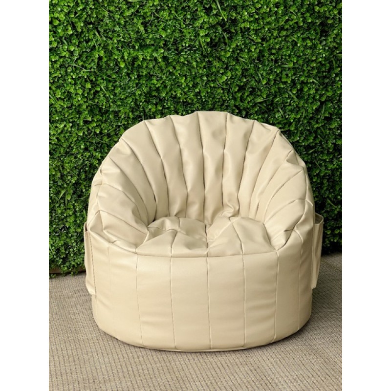 Dome chair and Footstool (Beige)