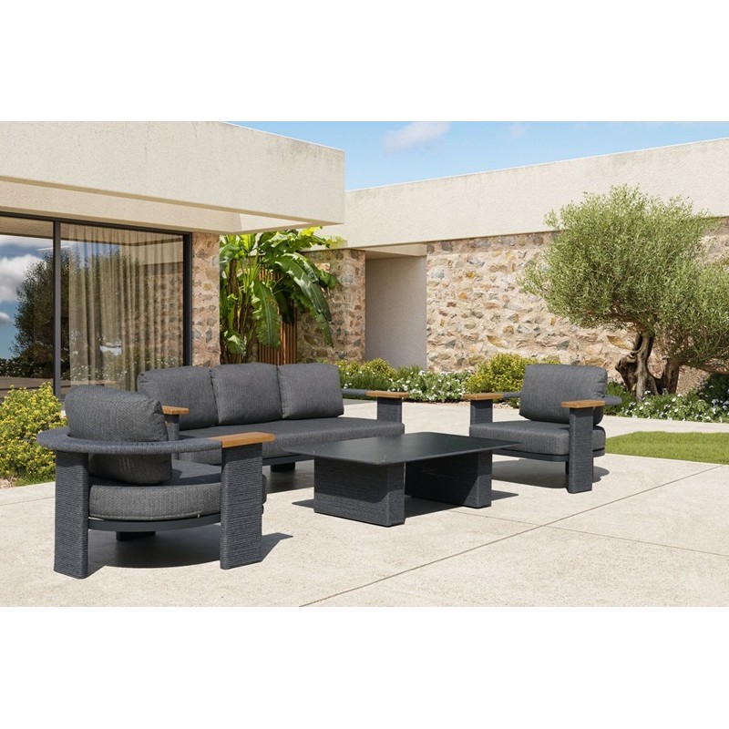  SF466A+SF-466G+SF466 (dark grey sofa set)