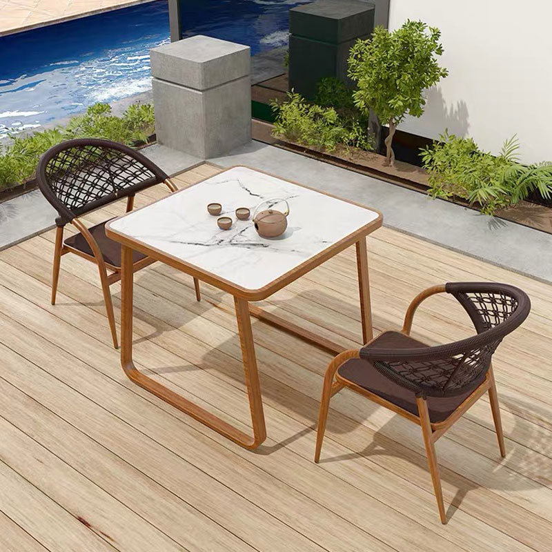 Clover Dark Wood Square two seater Dining  set